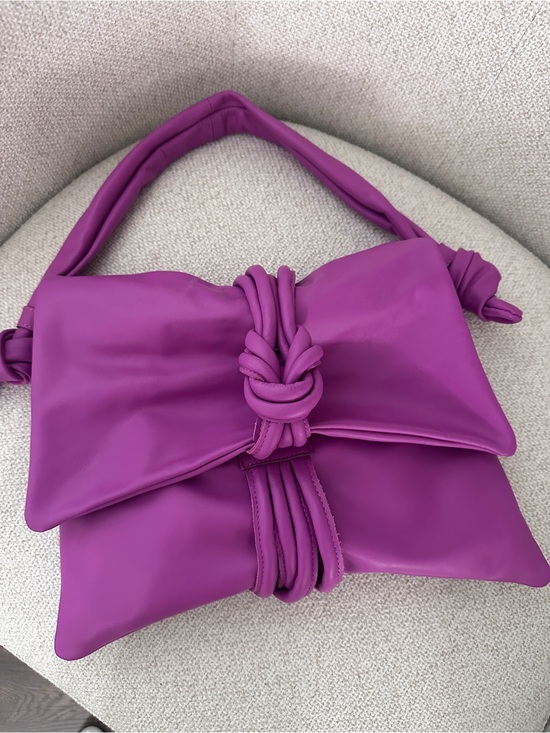 Handbags - Knot-Front Shoulder Bag in Vibrant Magenta